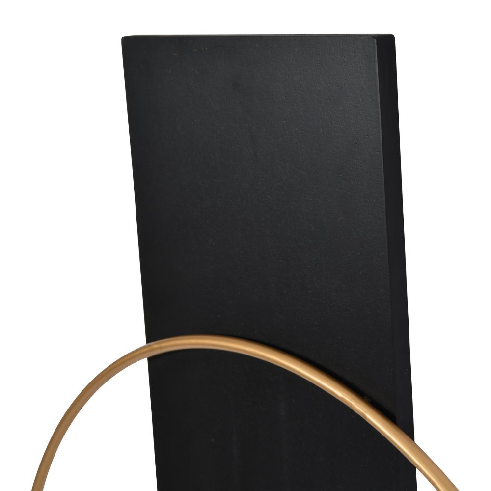 Libra Dakota Black Panel Wall Clock in Gold