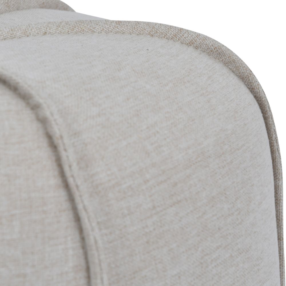 Libra Seamed Button Stool in Oatmeal Fabric