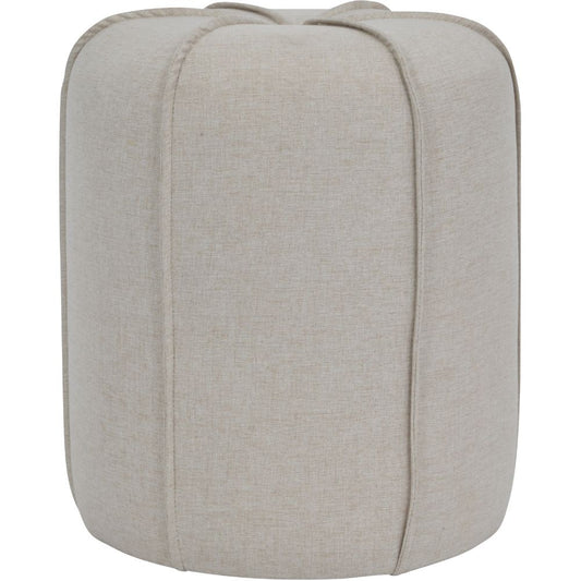 Libra Seamed Button Stool in Oatmeal Fabric