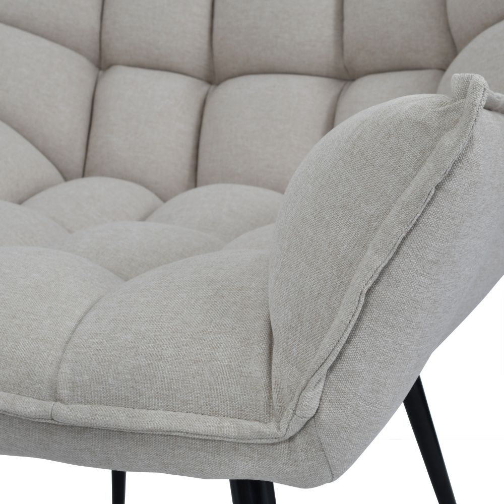 Libra Chrishall Occasional Chair with Footstool in Oatmeal Fabric