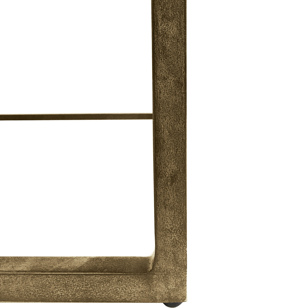 Libra Urban Botanic Collection - Kirkstone Iron Coffee Table Aged Champagne Finish With Galaxy Slate Top Small