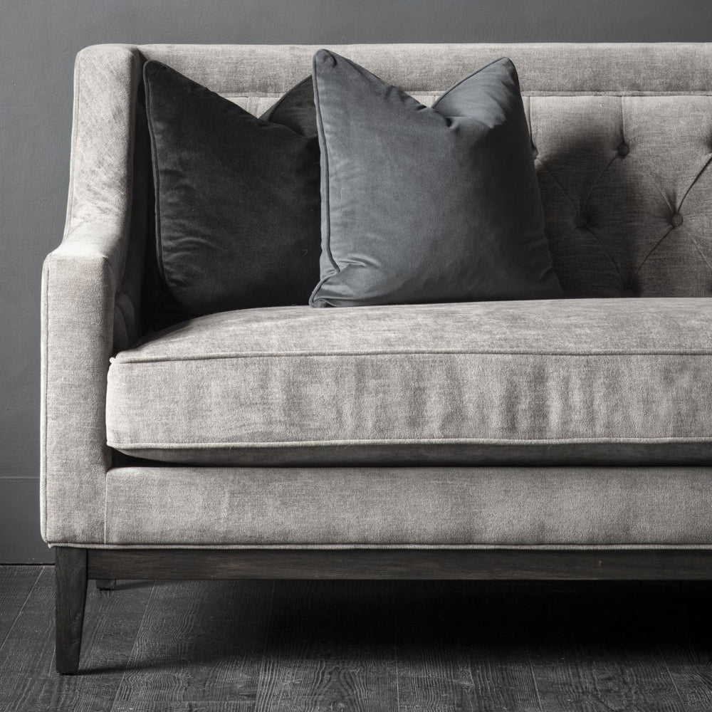 Libra Midnight Mayfair Collection - Theodore Buttoned Sofa in Warm Grey