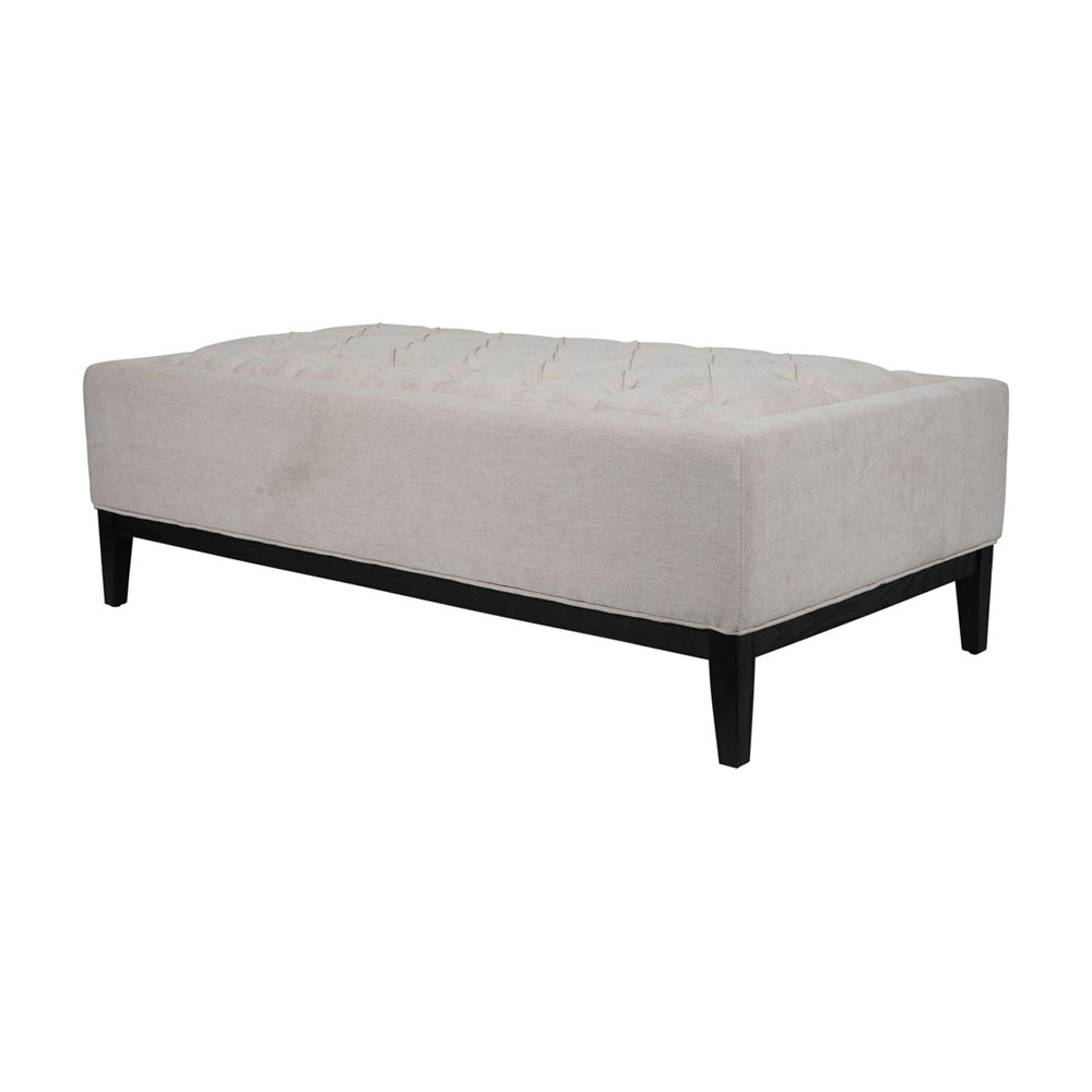 Libra Luxurious Glamour Collection - Theodore Buttoned X-Large Ottoman in Ivory Fabric