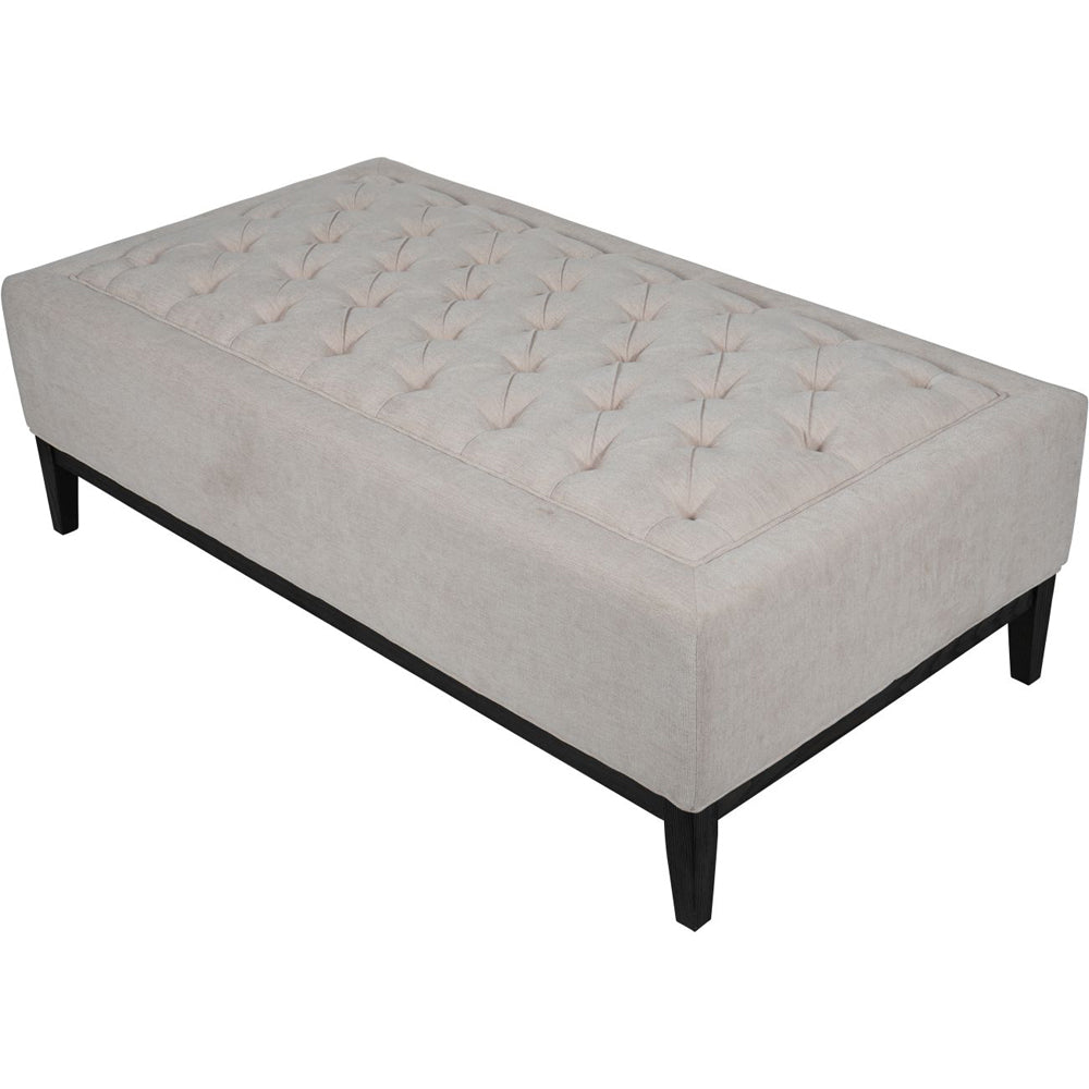 Libra Luxurious Glamour Collection - Theodore Buttoned X-Large Ottoman in Ivory Fabric