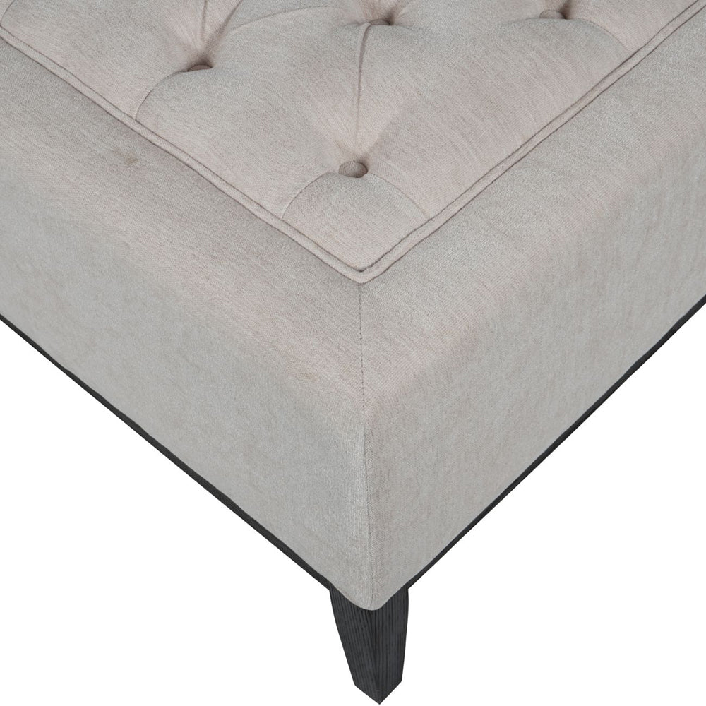 Libra Luxurious Glamour Collection - Theodore Buttoned X-Large Ottoman in Ivory Fabric