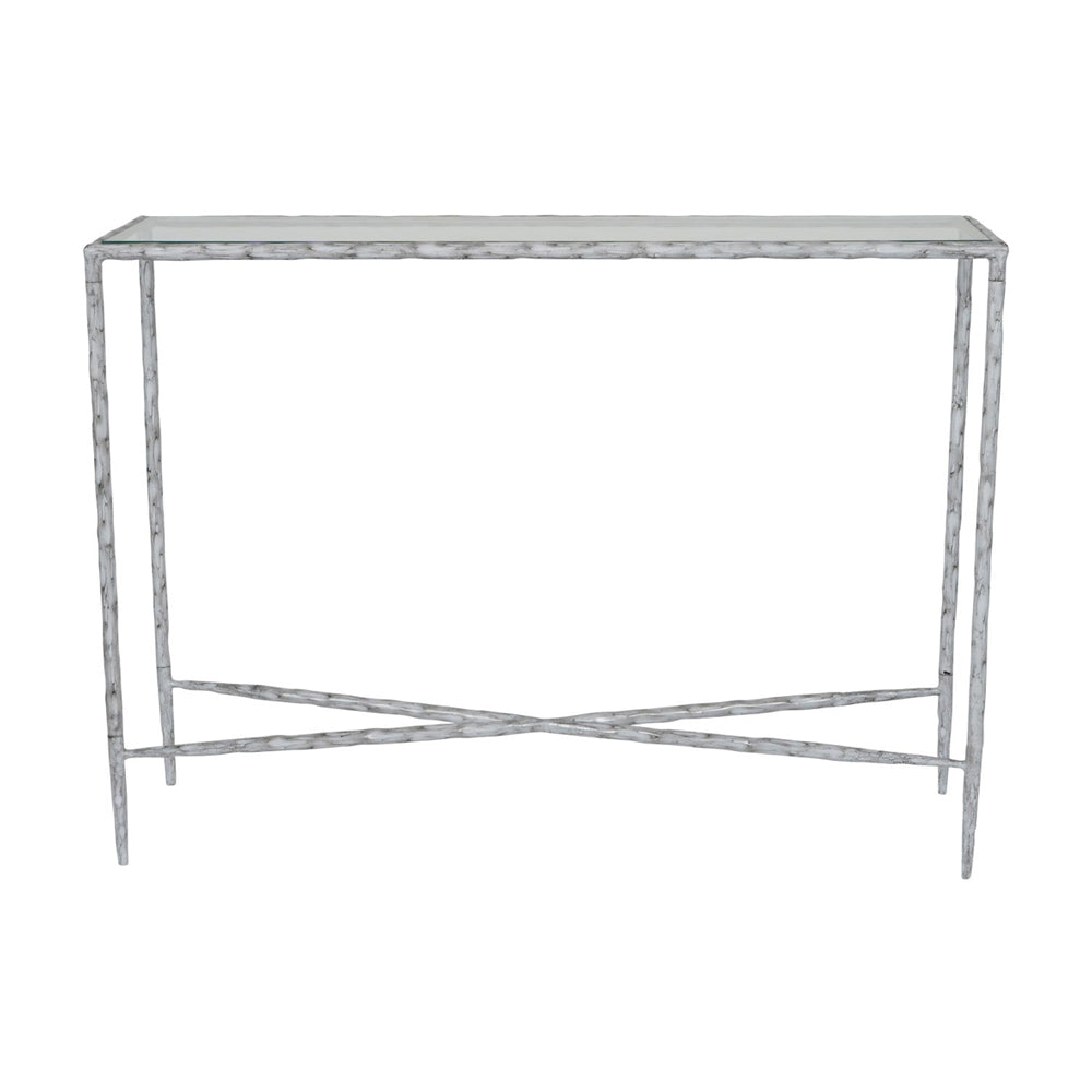 Libra Calm Neutral Collection - Patterdale Hand Forged Console Table in Chalk White