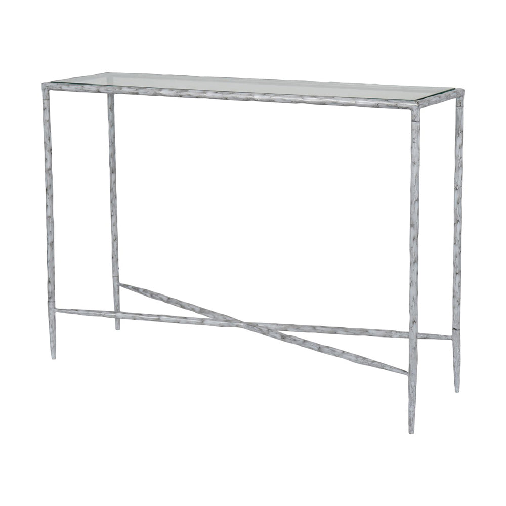 Libra Calm Neutral Collection - Patterdale Hand Forged Console Table in Chalk White