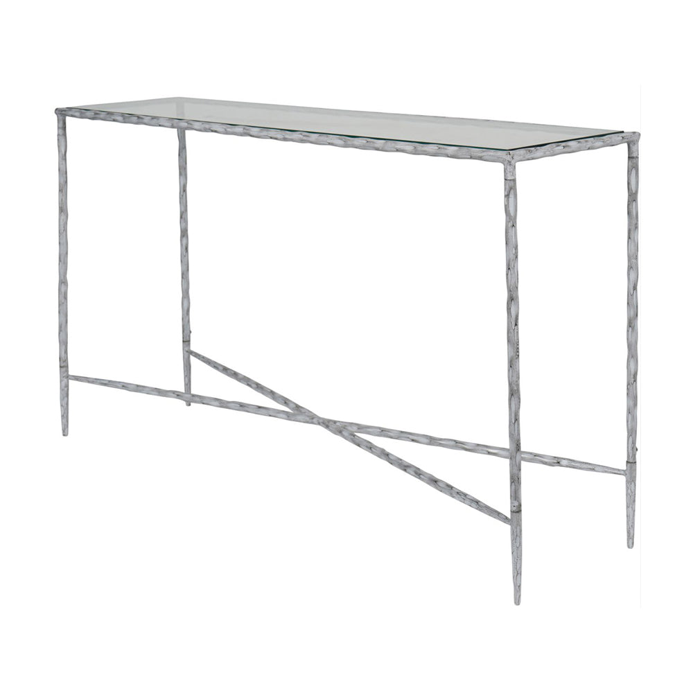 Libra Calm Neutral Collection - Patterdale Hand Forged Console Table in Chalk White