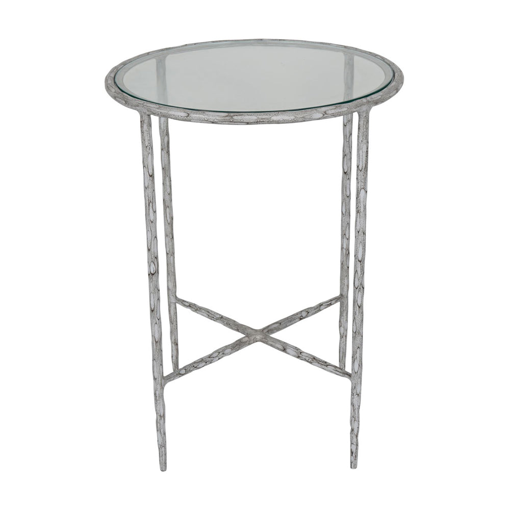 Libra Calm Neutral Collection - Patterdale Hand Forged Side Table in Chalk White