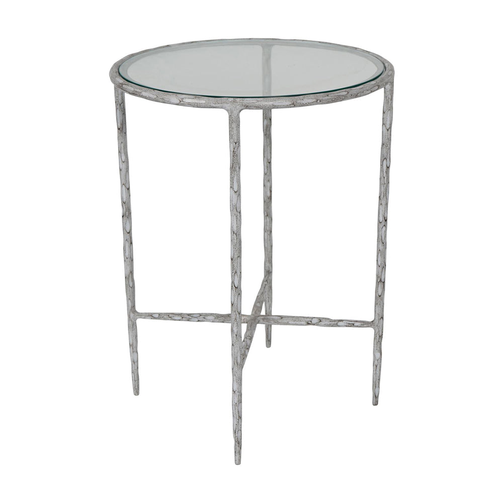 Libra Calm Neutral Collection - Patterdale Hand Forged Side Table in Chalk White