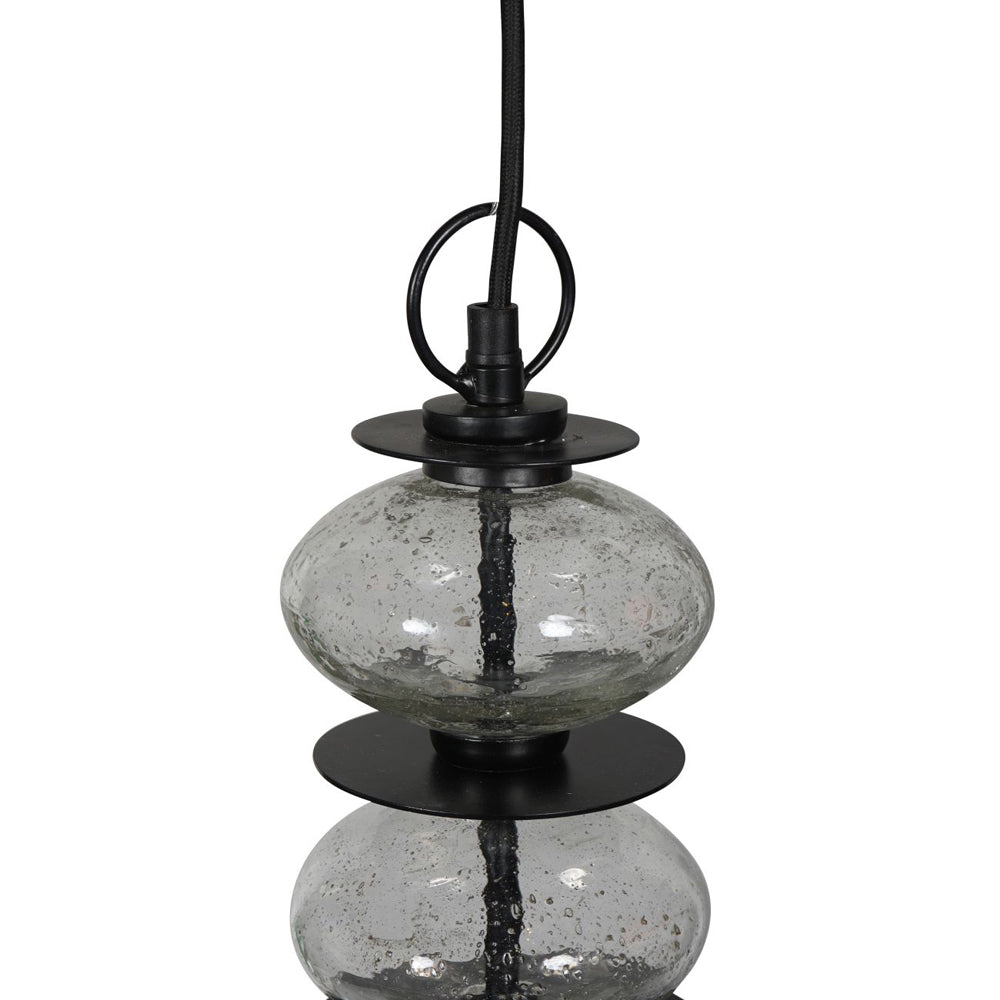 Libra Calm Neutral Collection - Astro Lunar Pendant in Clear Bubbled Glass