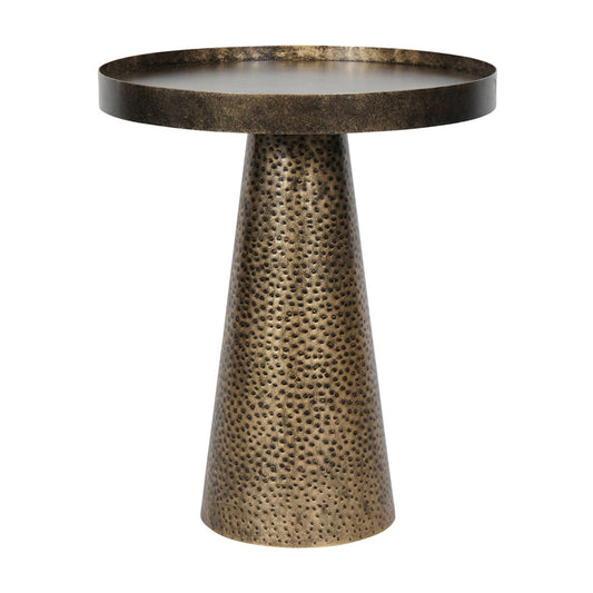 Libra Luxurious Glamour Collection - Sandbanks Iron Side Table in Rustic Antique Gold