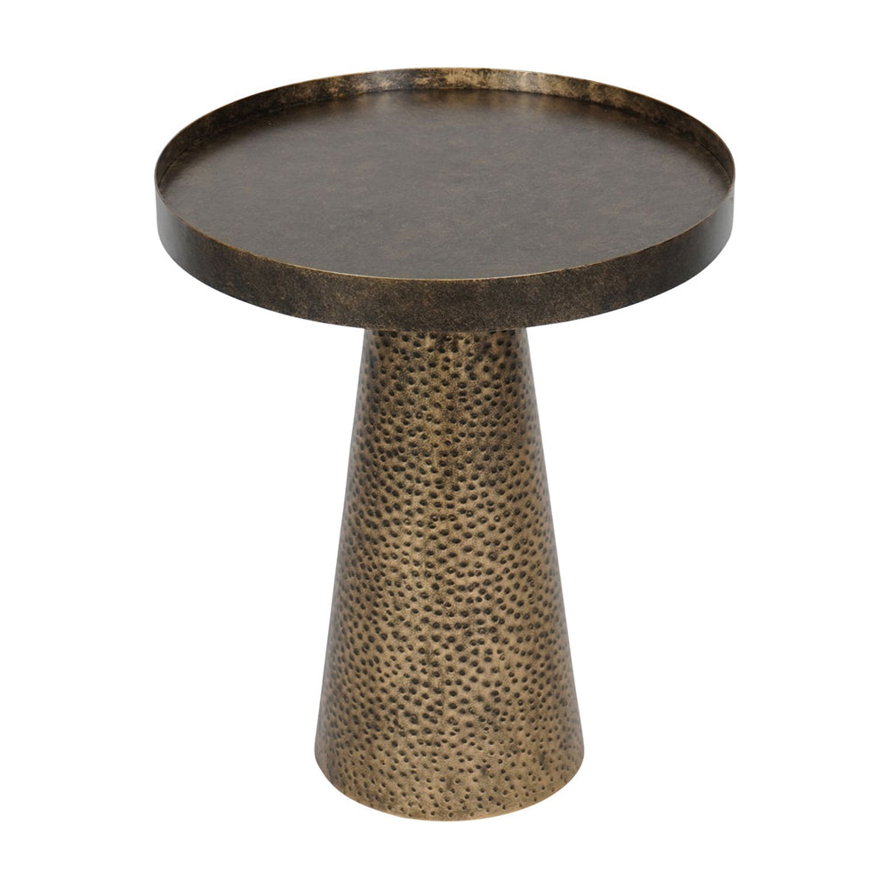 Libra Luxurious Glamour Collection - Sandbanks Iron Side Table in Rustic Antique Gold