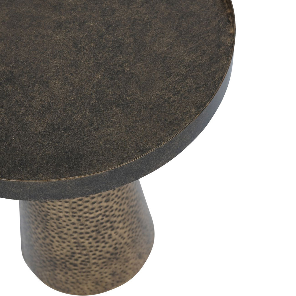 Libra Luxurious Glamour Collection - Sandbanks Iron Side Table in Rustic Antique Gold