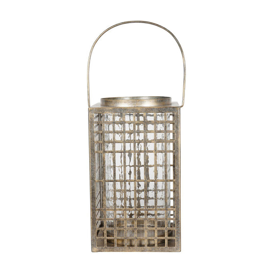 Libra Luxurious Glamour Collection - Barossa Fretwork Square Lantern in Aged Gold