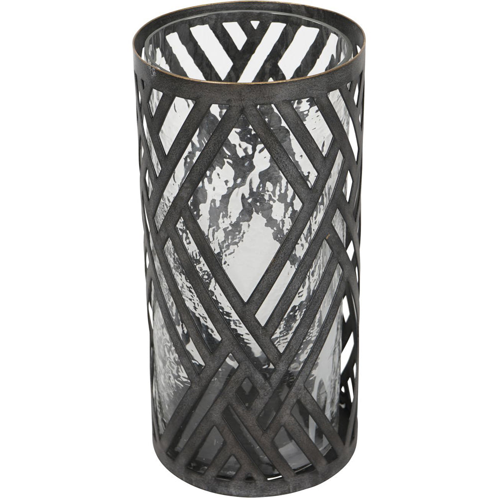 Libra Calm Neutral Collection - Earlstone Lattice Circular Hurricane in Gilded Oak Wood Finish