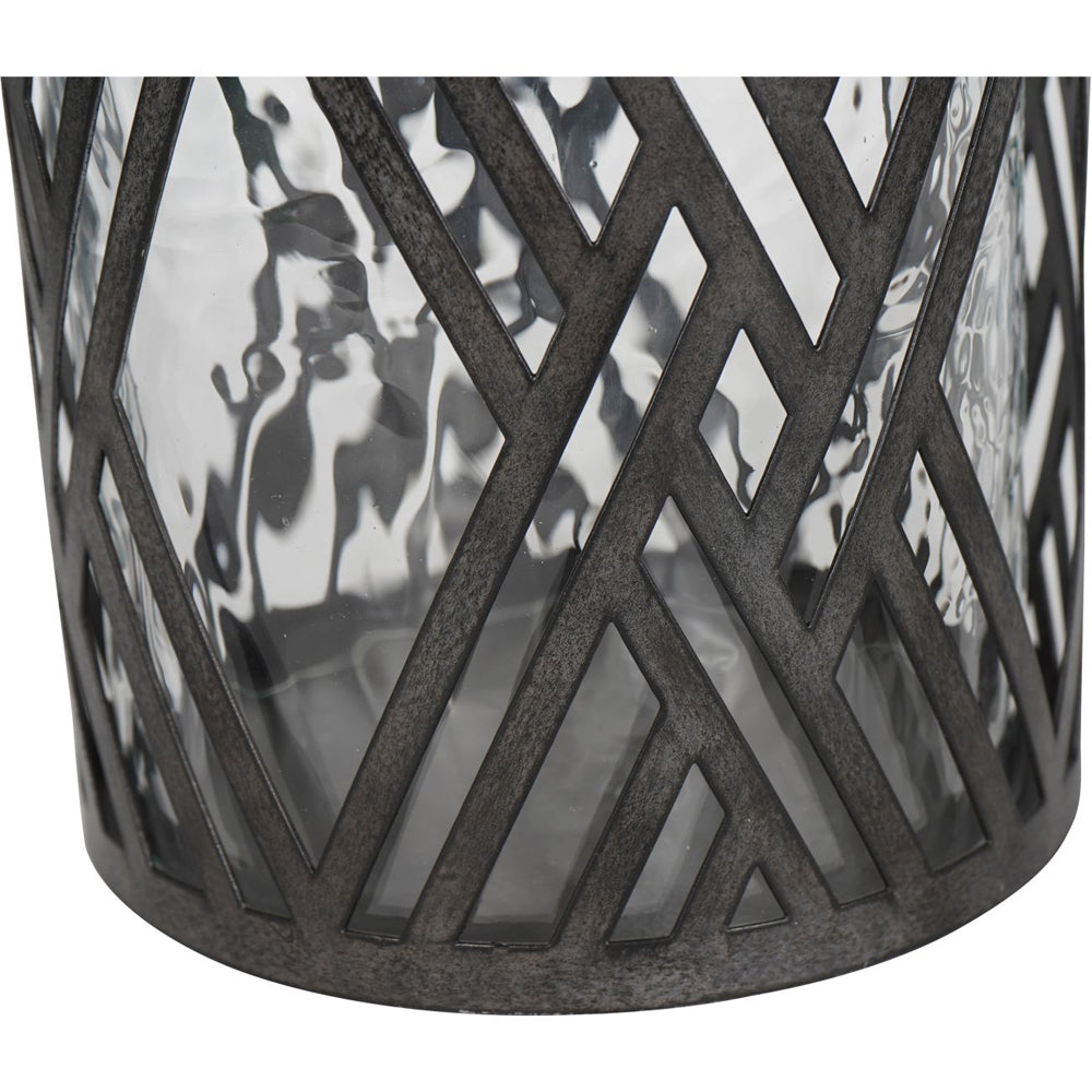 Libra Calm Neutral Collection - Earlstone Lattice Circular Hurricane in Gilded Oak Wood Finish