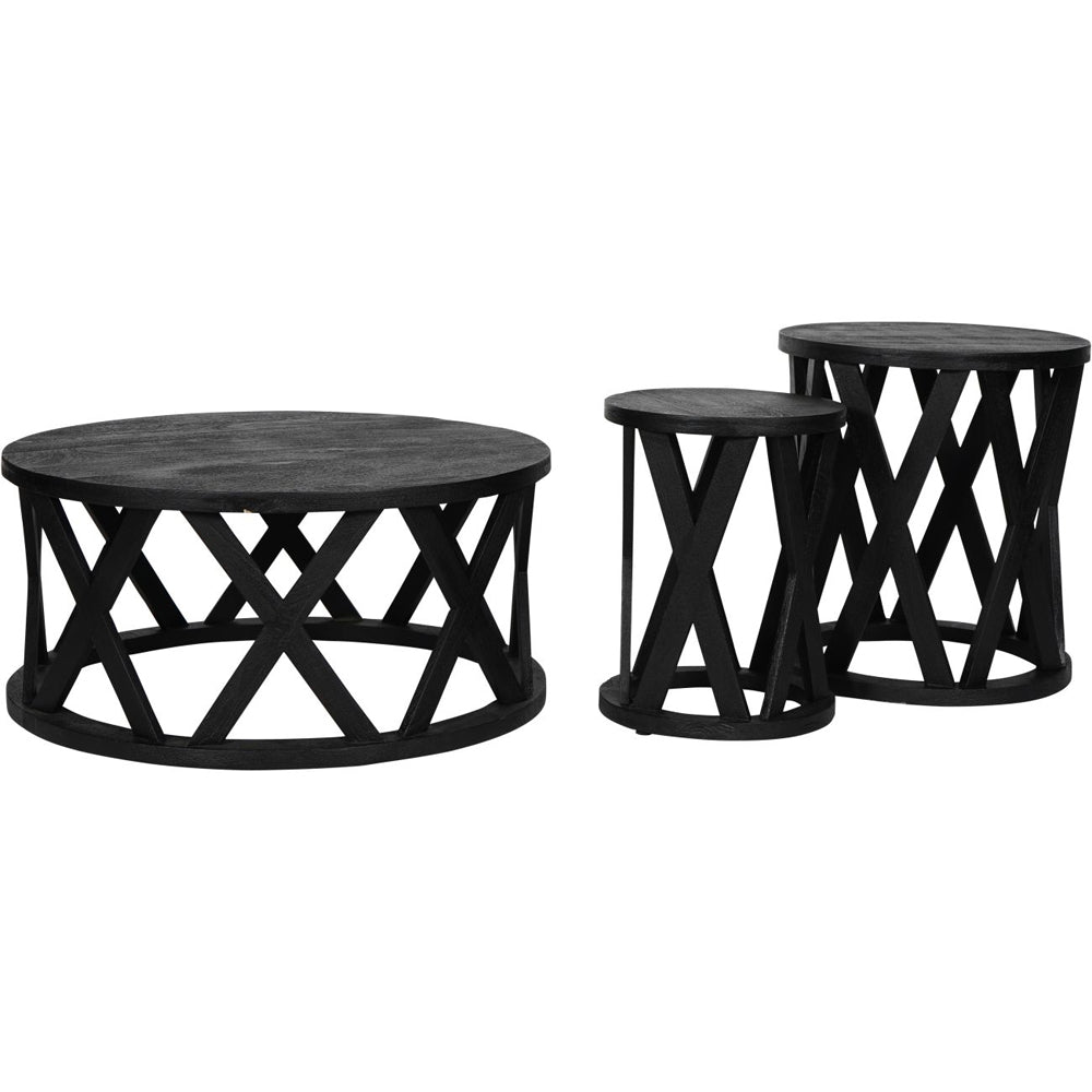 Libra Calm Neutral Collection - Cali Solid Wooden Coffee Table in Black