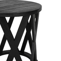 Libra Calm Neutral Collection - Cali Solid Wooden Set of 2 Nesting Side Tables in Black