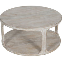 Libra Calm Neutral Collection - Beadnell Solid Carved Wooden Coffee Table in Whitewash Finish