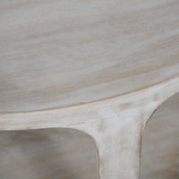 Libra Calm Neutral Collection - Beadnell Solid Carved Wooden Coffee Table in Whitewash Finish