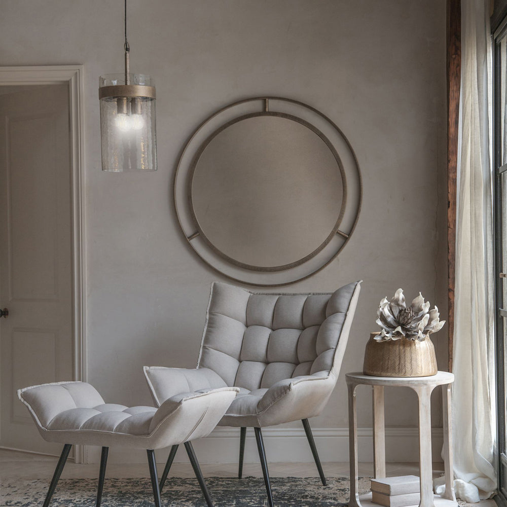 Libra Calm Neutral Collection - Beadnell Solid Carved Wooden Side Table in Whitewash Finish