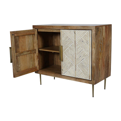 Libra Calm Neutral Collection - Linden Bone and Mango Wood 2 Door Cabinet