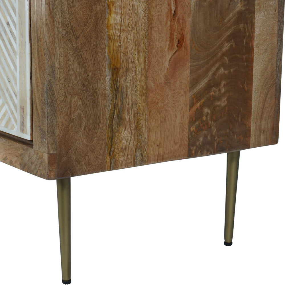 Libra Calm Neutral Collection - Linden Bone and Mango Wood 2 Door Cabinet