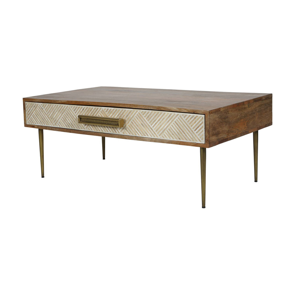 Libra Calm Neutral Collection - Linden Bone and Mango wood Coffee Table