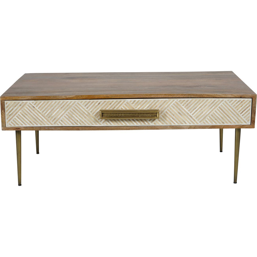 Libra Calm Neutral Collection - Linden Bone and Mango wood Coffee Table