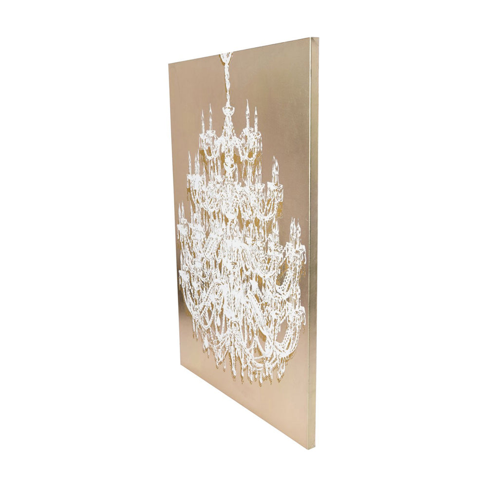 Libra Luxurious Glamour Collection - Chandelier Gold Foiled Canvas 140x100cm