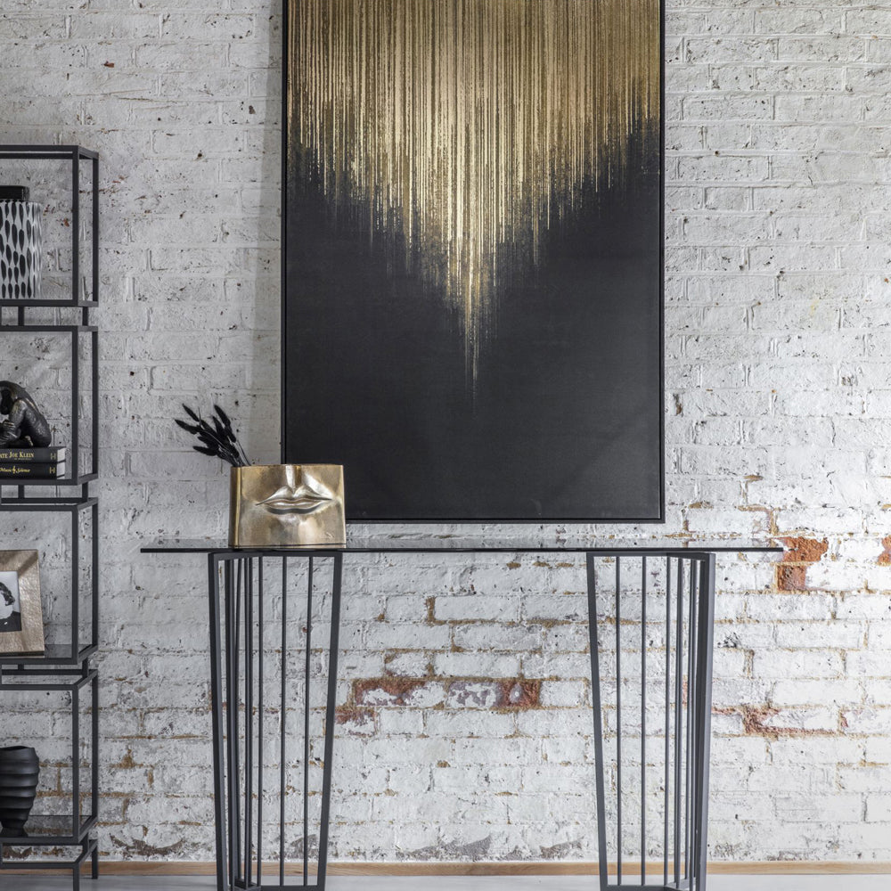 Libra Urban Botanic Collection - Golden Rain Foiled Framed Canvas 140x100cm