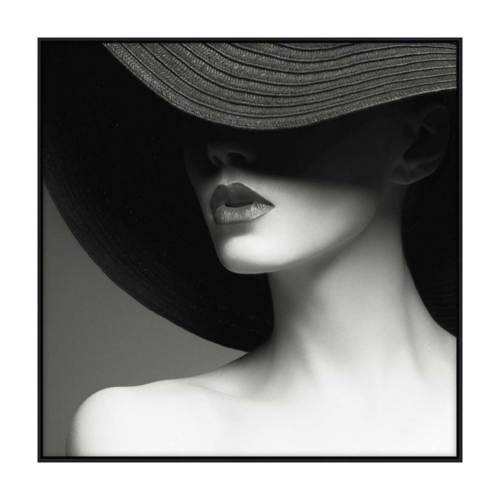 Libra Midnight Mayfair Collection - Lady in Hat Framed Canvas 100x100cm