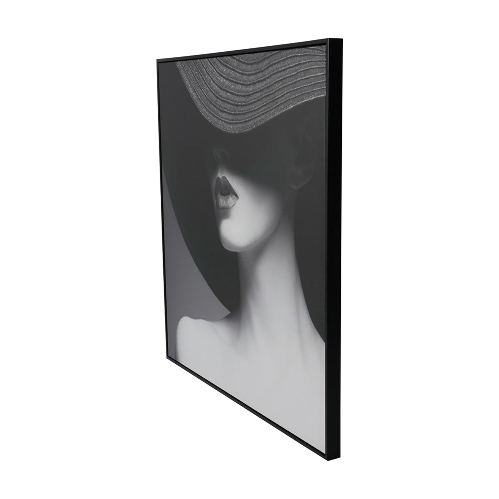 Libra Midnight Mayfair Collection - Lady in Hat Framed Canvas 100x100cm