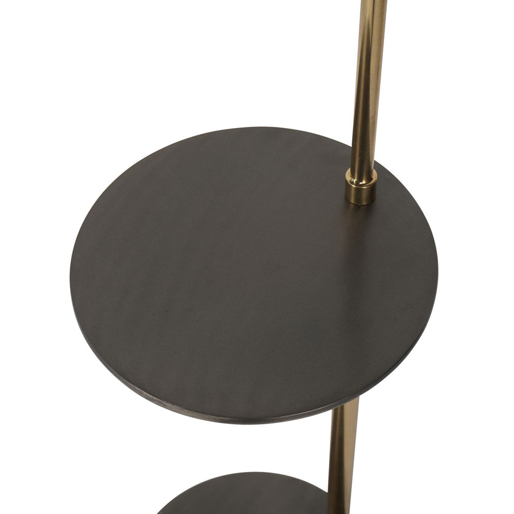 Libra Urban Botanic Collection - Amelie Brushed Floor Lamp with Table in Satin Grey & Brass