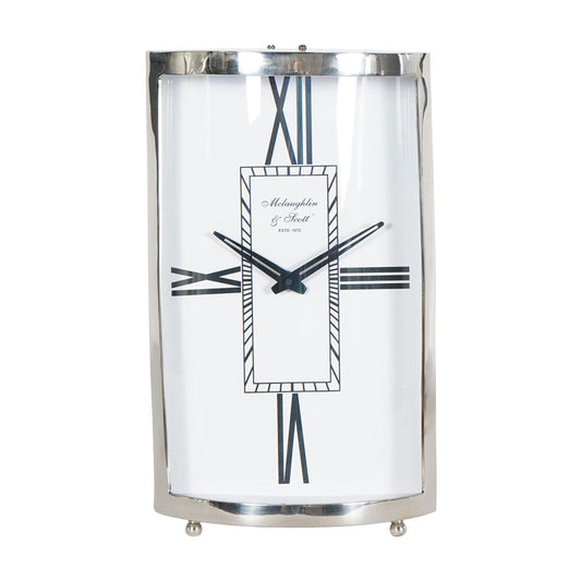 Libra Midnight Mayfair Collection - Johnson Mantel Clock in Nickel Finish