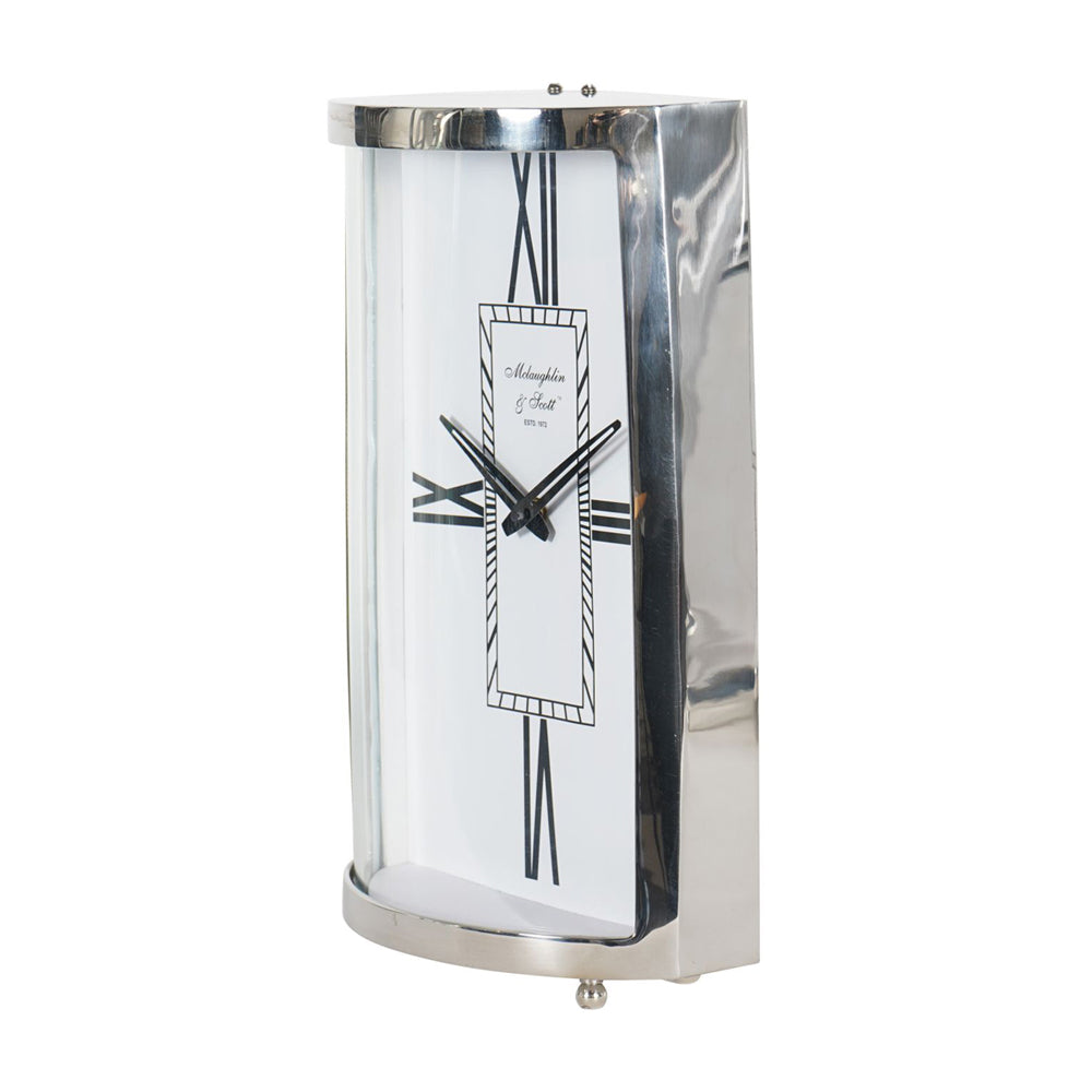 Libra Midnight Mayfair Collection - Johnson Mantel Clock in Nickel Finish