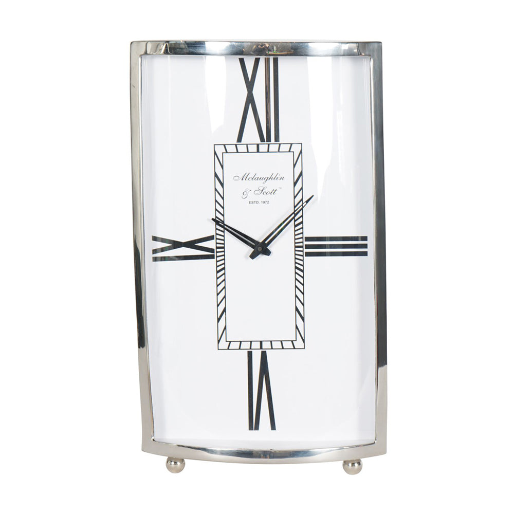 Libra Midnight Mayfair Collection - Johnson Mantel Clock in Nickel Finish