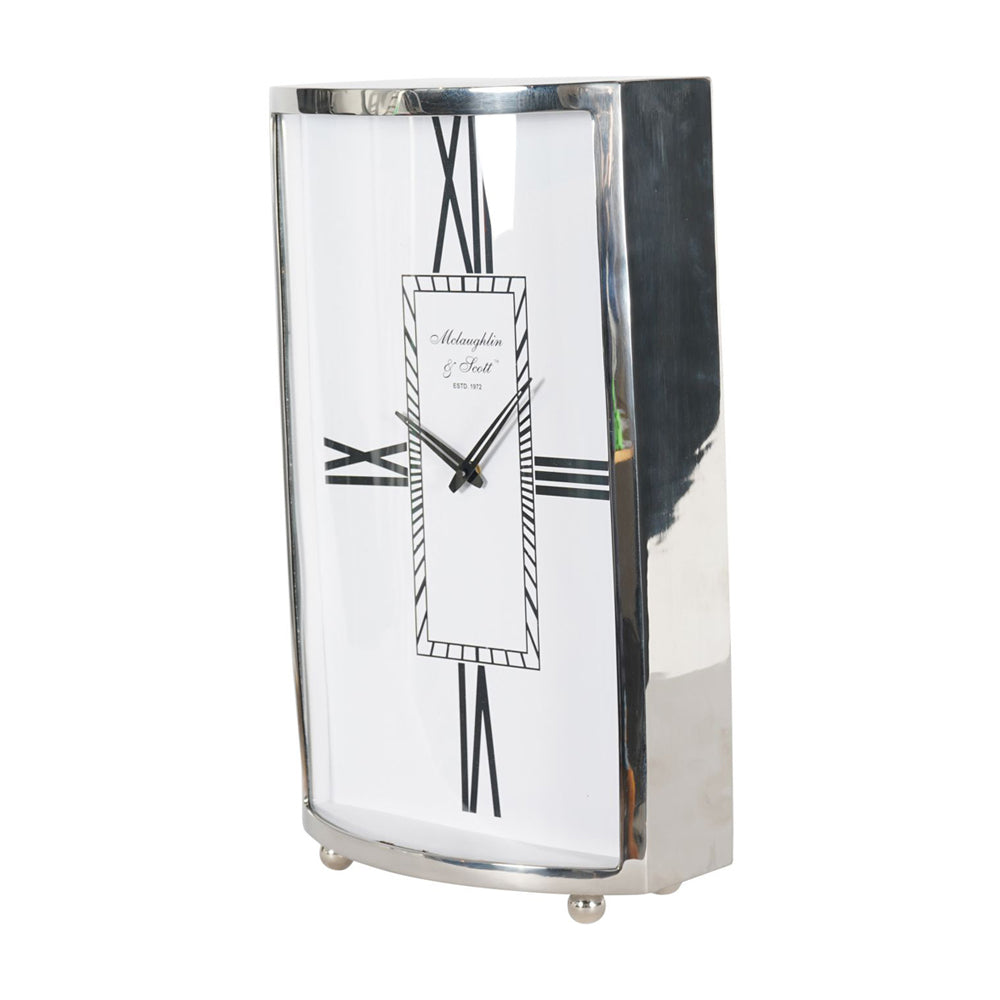 Libra Midnight Mayfair Collection - Johnson Mantel Clock in Nickel Finish