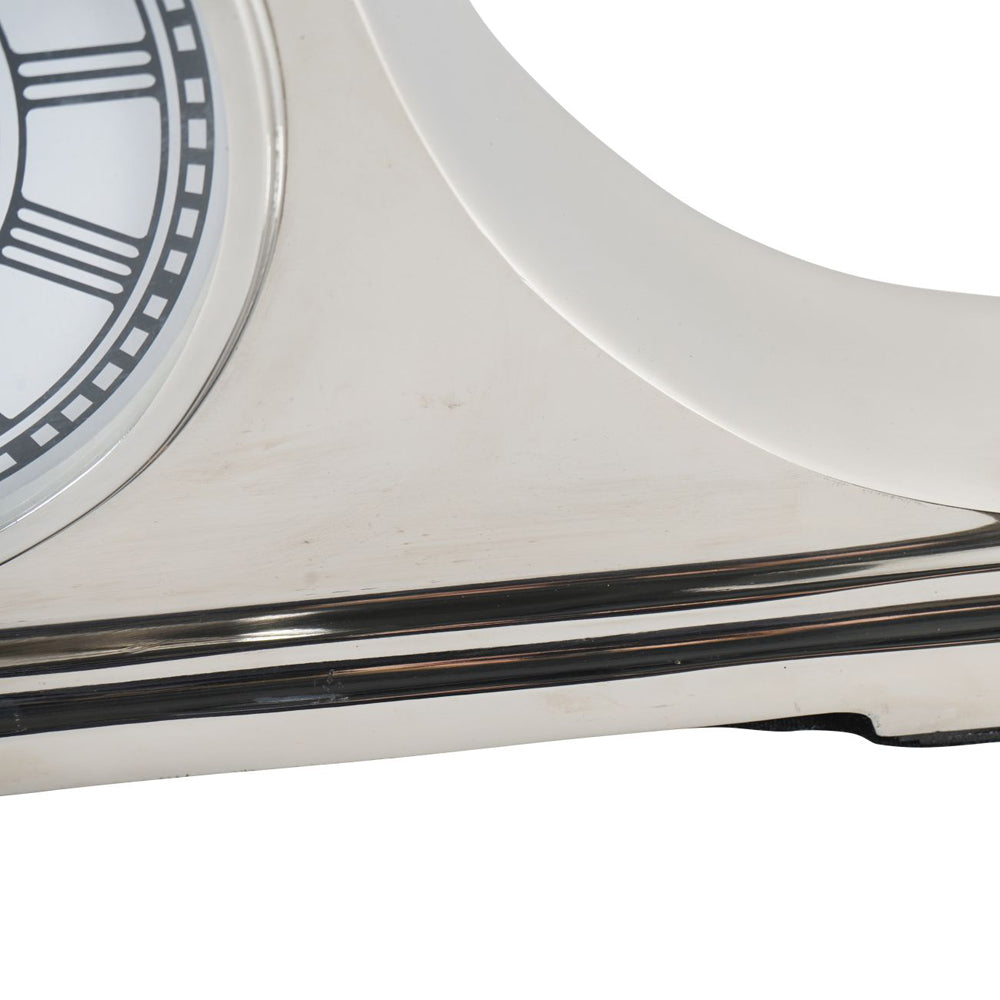 Libra Midnight Mayfair Collection - Retro Carriage Mantel Clock in Nickel Finish