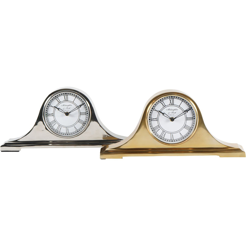 Libra Midnight Mayfair Collection - Retro Carriage Mantel Clock in Nickel Finish