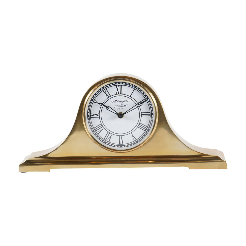 Libra Urban Botanic Collection - Retro Carriage Mantel Clock in Brass Finish