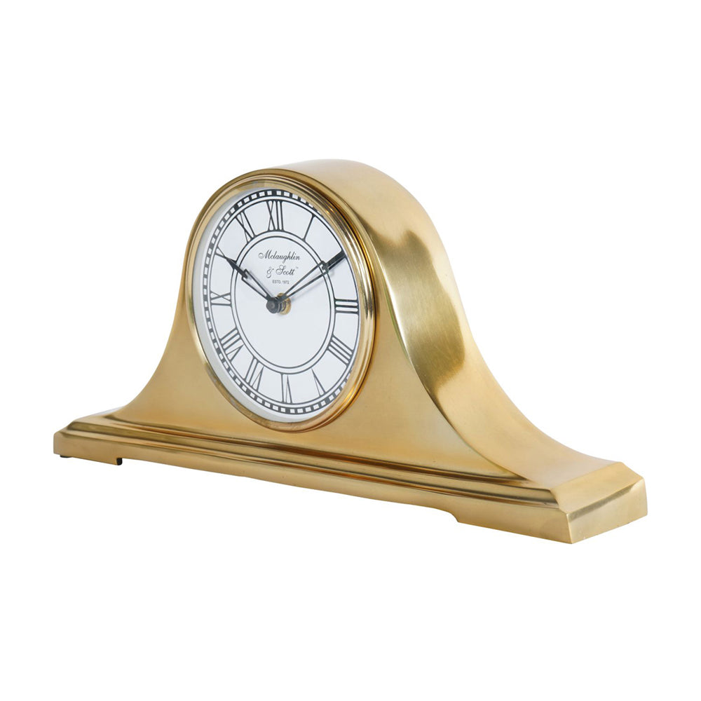 Libra Urban Botanic Collection - Retro Carriage Mantel Clock in Brass Finish