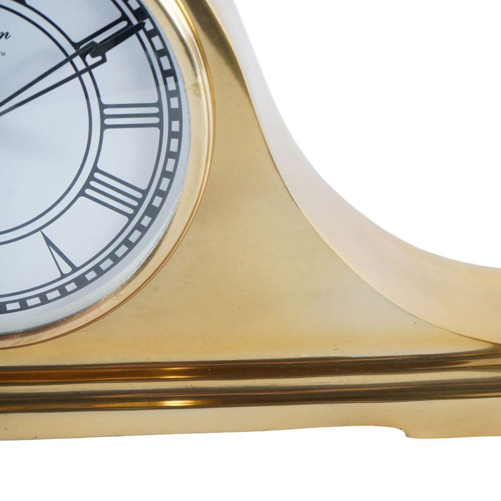 Libra Urban Botanic Collection - Retro Carriage Mantel Clock in Brass Finish