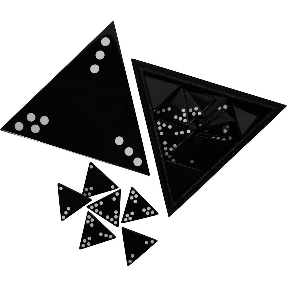 Libra Midnight Mayfair Collection - Triangular Dominoes Game in Resin