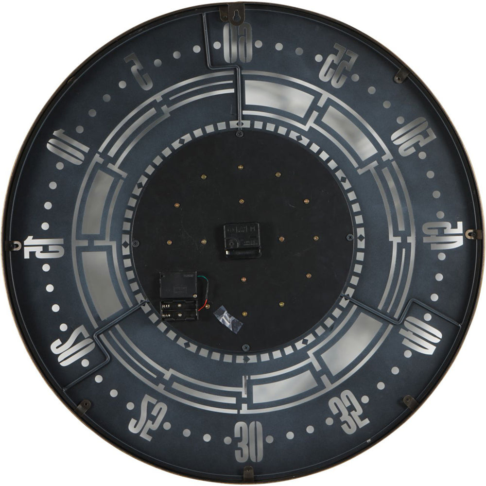 Libra Urban Botanic Collection - Manchester Industrial Round Wall Clock in Gold and Grey