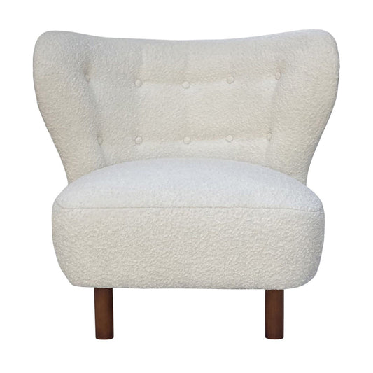 Libra Luxurious Glamour Collection - Lewis Wingback Occasional Chair in Cream Boucle