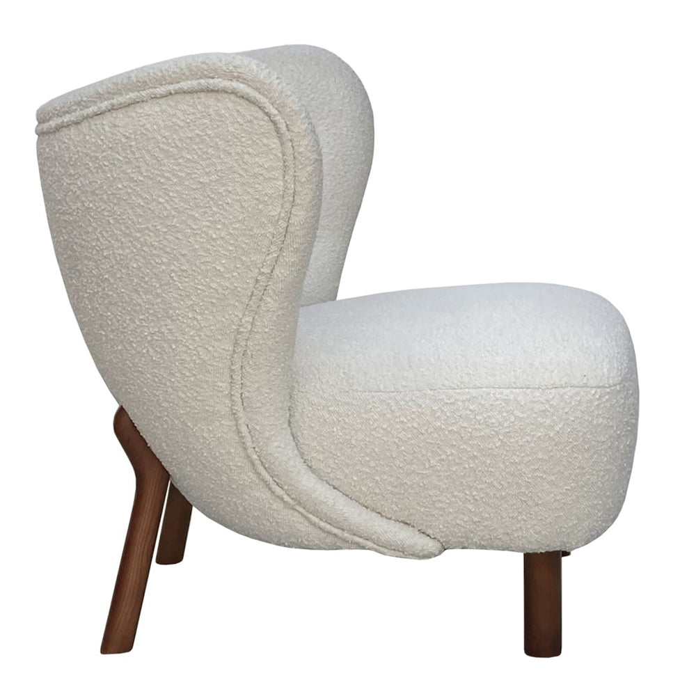 Libra Luxurious Glamour Collection - Lewis Wingback Occasional Chair in Cream Boucle