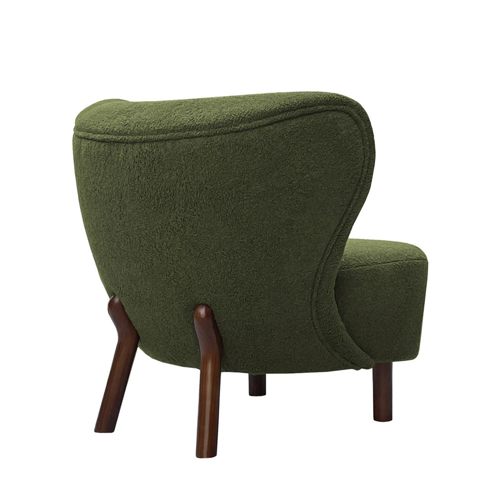 Libra Urban Botanic Collection - Lewis Wingback Occasional Chair in Hunter Green Boucle