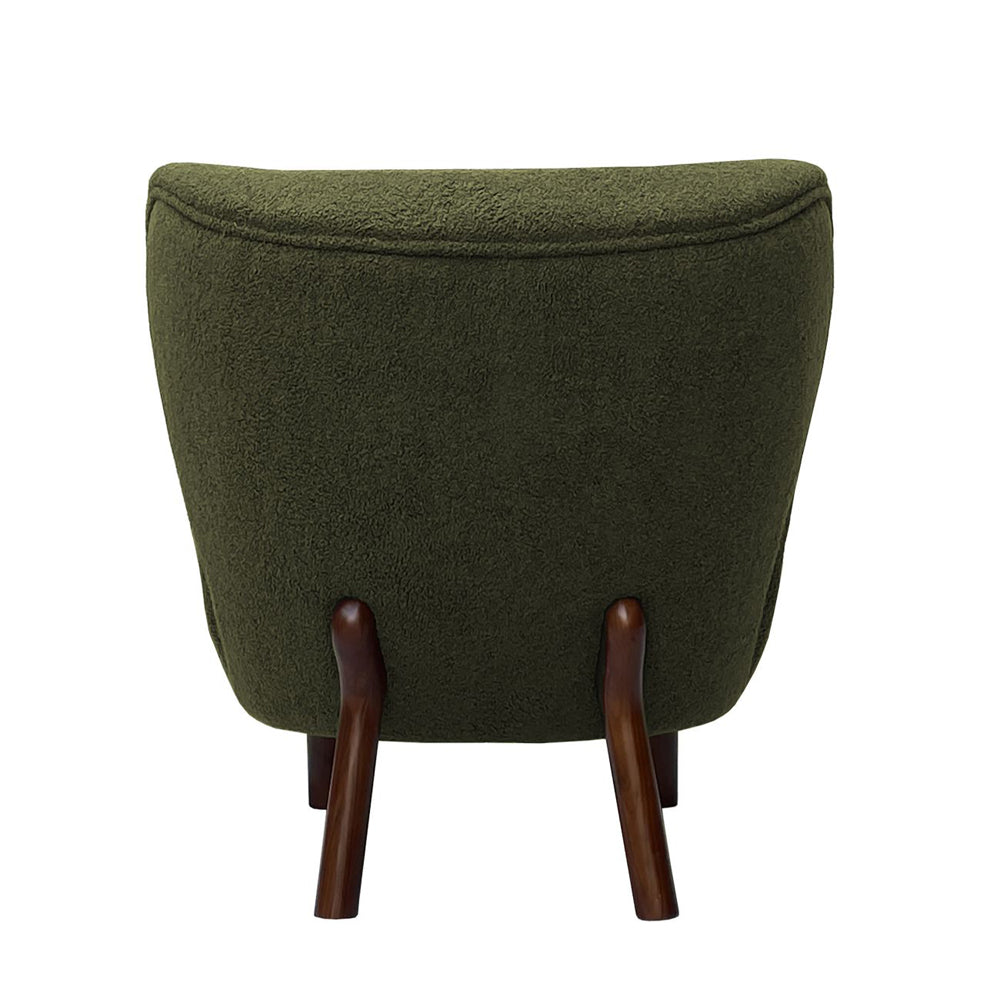 Libra Urban Botanic Collection - Lewis Wingback Occasional Chair in Hunter Green Boucle